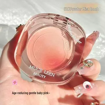 2024 Румяна-пузырьки Ebony Rose с градиентом - Натуральный матовый и мерцающий финиш для макияжа в стиле «обнаженное лицо».