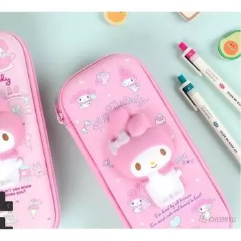 2024 Sanrio My Melody Squishy Soft New Semester Pencil Case, 1 Piece, Pink