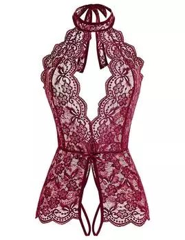 2024/Сексуальное нижнее белье с открытой промежностью, сетчатая перспектива, комбинезон S