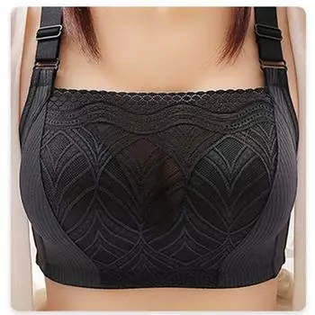 2024 Сексуальная красота бюстгальтер-труба топ собирает дышащую грудь полная чашка кружева без стального кольца большой размер нижнее белье 36/80C серый