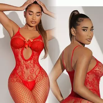 2024 сексуальное полое нижнее белье в сеточку с лямками, обтягивающее, с открытой промежностью, эротическое боди-чулок, женское сексуальное открытое бэби-долл, прозрачная ночная рубашка XXS