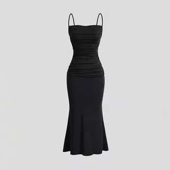2024 сексуальное ветровое платье без воротника, весеннее новое платье с высокой талией и завязками на бретельках, длинное платье до бедер, женские элегантные и красивые женские платья L