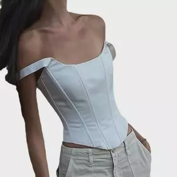 «2024 Сексуальный однотонный бюстгальтер Fishbone: Европейский и американский стиль, квадратный вырез, открытая спина. Large чёрный