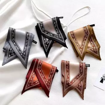 2024 Шелковый узкий шарф, женская повязка на голову, лента с буквенным принтом, фуляр, ручка, повязка на сумку, женский шейный платок, женский 100x9.5cm