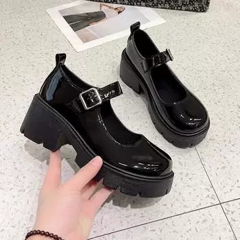 2024 Shoes Platform Shoes Heels Women Japanese Style Vintage Pumps for Women College Student Women s Shoes 35