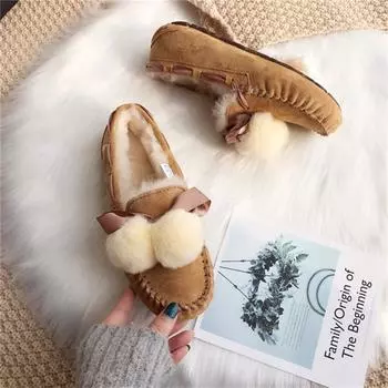 2024 Обувь женская 100% натуральный мех обувь мокасины лоферы мягкие натуральная кожа сапоги обувь на плоской подошве женская повседневная обувь обувь 34 песчаный