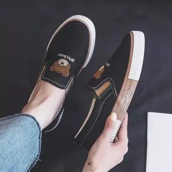 2024 Симпатичные женские парусиновые туфли Дышащие женские кроссовки Слипоны женские Вулканизированные туфли Удобная мода Zapatillas De Mujer 35