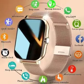 2024 SmartWatch Series 8 1,44-дюймовый голосовой помощник с полным сенсорным экраном BT Беспроводной вызов Спортивные фитнес-умные часы для мужчин и женщин для Android iOS
