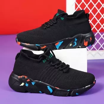 2024 Sneakers Men Casual Shoes Knitting Sock Lightweight Slip On Women Flat Shoes Loafers Walking Shoes Lovers 38