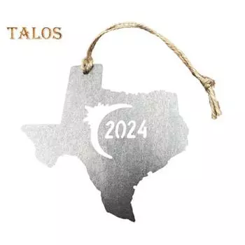 2024 Солнечное затмение Металлическое украшение с пеньковой веревкой Полное солнечное затмение Крытый и открытый орнамент Памятный кулон Любителям астрономии Подарок на память L