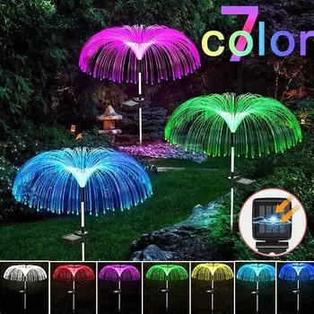 2024 Солнечные светодиодные фонари Наружные газонные фонари в виде медуз IP65 Водонепроницаемые садовые рождественские огни RGB Хэллоуин Рождественские украшения Садовый декоративный свет D sincere