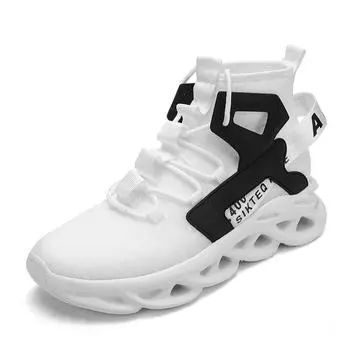 2024 Spring and autumn high-top lightweight men s running shoes Breathable casual sports shoes comfortable sports training shoes 40