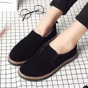 2024 Spring and Autumn Leather Shoes Women s Doudou Shoes Soft Sole Women s Single Shoes British Style One Pedal Lazy Shoes Driving Shoes 35 чёрный