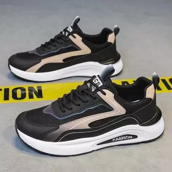 2024 Spring and Autumn New Black Summer Mesh Breathable Forrest Gump Dad Fashion Shoes Men s Shoe 39 черный коричневый