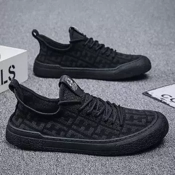 2024 Весна и Осень Новые Кроссовки Fly Weaving Mesh Дышащие Легкие Повседневные Кроссовки с Мягкой Подошвой 39 чёрный