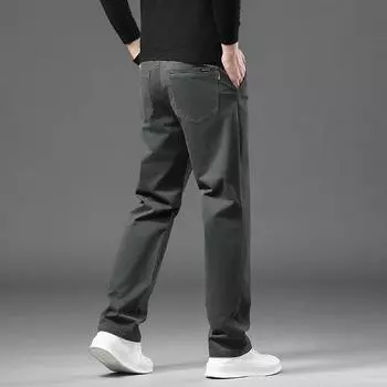 Весна и осень 2024 года, новые повседневные брюки высокого класса для мужчин, прямые свободные широкие брюки в деловом стиле 28 темно-серого