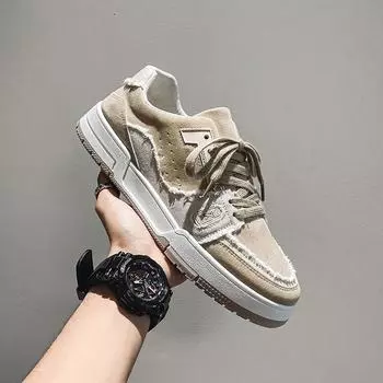 2024 spring and autumn new men s shoes Korean version of trend board shoes Harajuku style student casual shoes men s sports shoes 39 бежевый