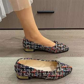 2024 Spring and Autumn New Solid Color Low Heel Women s Light Color Casual Slip-On Loafers Comfortable Rubber Shoes Zapatos 35 синий