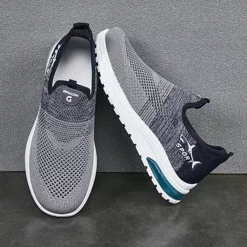 2024 Весна и Осень Новые Туфли На Толстой Подошве Мужские Туфли One Step Lazy Shoes Дышащая Сетка Повседневная Спортивная Обувь Удобная 39