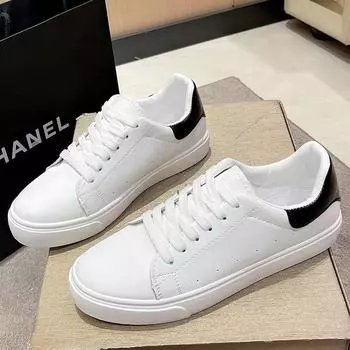 2024 Spring and Autumn New Women s Shoes Breathable Versatile Little White Shoes Female Students Flat Bottom Running Sports Leisure Board Shoes 35 розовый