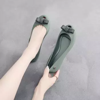 2024 Весна и осень женская обувь Плоские туфли Новые простые повседневные удобные нескользящие туфли с круглым носком и неглубоким носком 35 покинуть белый