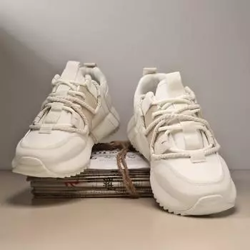 2024 spring and summer breathable live broadcast high-quality bottom Korean version sports shoes fresh outdoor casual men s shoes trend 39 бежевый