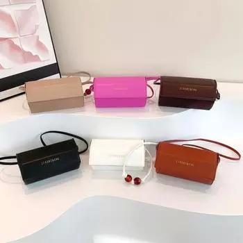 2024 spring and summer new textured small bag women s trendy versatile shoulder messenger bag fashion niche cylinder bag чёрный