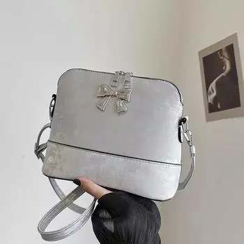 2024 весна и лето новая модная женская сумка через плечо повседневная сумка-ракушка корейская версия повседневная текстура простая модная сумка чёрный