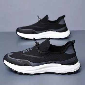 2024 spring and summer new versatile breathable elastic mesh flying woven shoes sports and leisure shoes men s running shoes men s trendy shoes 38 чёрный