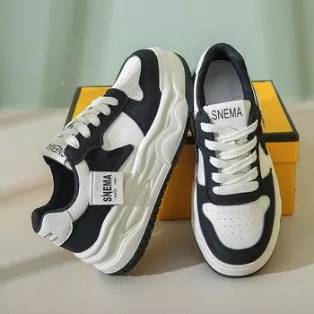 2024 Spring and Summer New Women s Fashion Casual Wedge Thick-soled Sneakers 35 чёрный