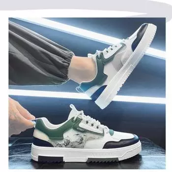 2024 Spring Autumn Low-top Lace-up Board Shoes Breathable Flat Shoes Lightweight Comfortable Mesh Casual Shoes Sneakers for Men 39