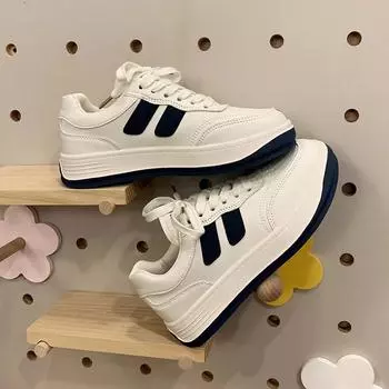 2024 Spring Autumn New Lady Casual Shoes Mixed Color Breathable Women Board Sneakers Lightweight Designer Non-slip Outsole White 35 бежевый