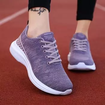2024 spring breathable women s running shoes trendy shoes Korean version casual shoes female student mesh breathable large size sports shoes 35