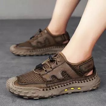 2024 Spring Casual Trend Sandals Men s Mesh Breathable Beach Shoes Men s Fashion Foot Slippers Men s Daily 38