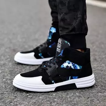 2024 spring fashion camouflage high-top lace-up board shoes men s shoes men s trend casual shoes student hip-hop board shoes men 39