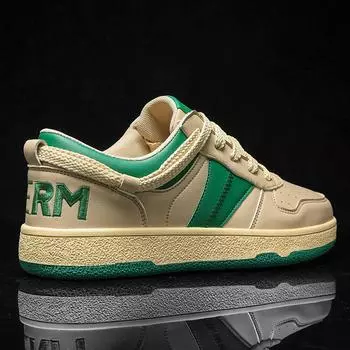 2024 Весна Кожаные Повседневные Кроссовки Мужские Кроссовки Для Скейтбординга Мужская Мода Нескользящие Удобные Плоские Вулканизированные Кроссовки 39