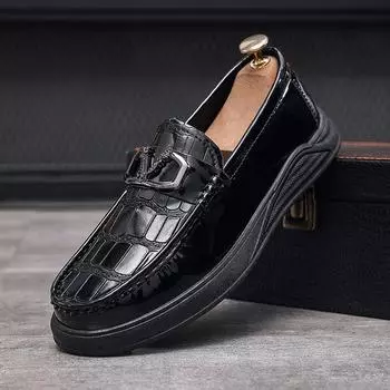 2024 spring leather shoes men s one-pedal Doudou shoes men s business Korean version versatile British style low-top foot shoes 39