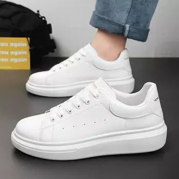 2024 spring men s shoes new breathable little white shoes men s trend versatile platform sports shoes casual board shoes trendy shoes 39