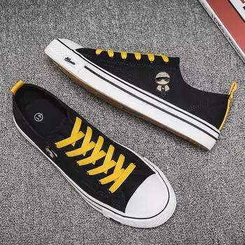 2024 spring new canvas trendy shoes trendy versatile casual sports board shoes breathable low-top cloth shoes black men s shoes 39