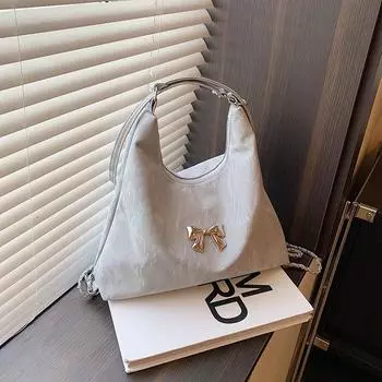 2024 spring new casual fashion shoulder bag simple trend messenger bag simple casual large capacity tote bag чёрный