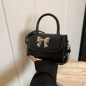 2024 spring new casual Korean fashion mobile phone bag shoulder messenger bag women s niche design girl handbag чёрный