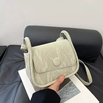 2024 весна новая мода ретро ретро маленькая квадратная сумка повседневная сумка-мессенджер женская нишевая повседневная сумка подмышкой женская чёрный