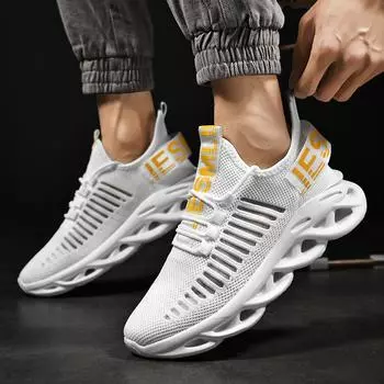 2024 spring new fly-woven sports shoes for men and women live broadcast blade platform mesh shoes large size couple running shoes 36 чёрный