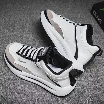 2024 spring new high-top canvas trendy shoes trendy men s shoes heightening versatile sports and leisure little white board shoes cloth shoes 39 белый