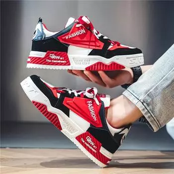 Весна 2024 года, новые туфли на плоской подошве со шнуровкой, модная повседневная обувь с неглубоким носком, удобная износостойкая резиновая подошва, разноцветная обувь для мужчин 39 красный