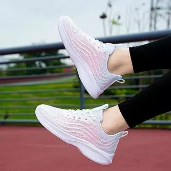 2024 spring new light-transmitting breathable women s mesh shoes cross-strap casual fashion sports shoes sweet trend 35