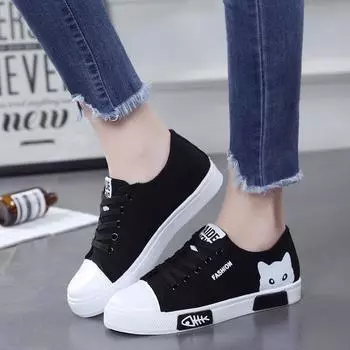 2024 spring new little white shoes female students versatile canvas shoes Korean version Harajuku board shoes cloth shoes running shoes 40