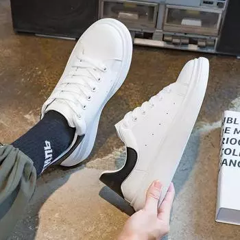 2024 spring new little white shoes men s casual sports dad trendy shoes trend increases versatile board shoes leather shoes white shoes 39