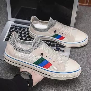 2024 spring new low-top canvas trendy shoes trendy little white men s shoes breathable and versatile casual sports low-top board shoes 39