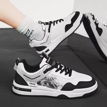 2024 spring new low-top Chinese dragon microfiber sports board shoes ins niche Hong Kong style casual student shoes men s shoes 39